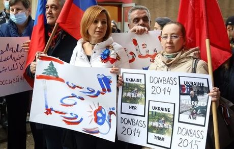 تظاهرات در بیروت برای حمایت از عملیات روسیه در اوکراین