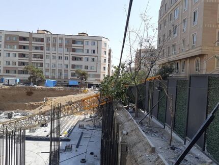 تخریب ۵ طبقه مسکونی یک ساختمان در تهران بدلیل سقوط یک دستگاه تاورکرین 