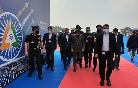 حضور وزیر دفاع کشورمان در نمایشگاه هوایی هند ۲۰۲۱
