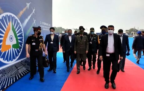 حضور وزیر دفاع کشورمان در نمایشگاه هوایی هند ۲۰۲۱