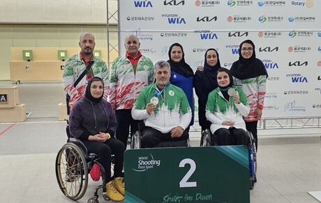 مدال نقره ایران در تپانچه بادی میکس جام جهانی پاراتیراندازی