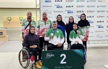 مدال نقره ایران در تپانچه بادی میکس جام جهانی پاراتیراندازی