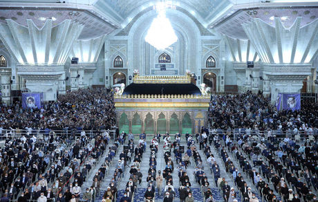 حضور روحانی، احمدی‌نژاد و لاریجانی در مراسم ارتحال امام خمینی (ره)