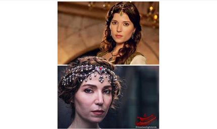 سلما ارگچ در نقش همسر مولانا کنار شهاب حسینی و پارسا پیروزفر